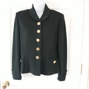 St. John Collection Dark Green Knit Blazer